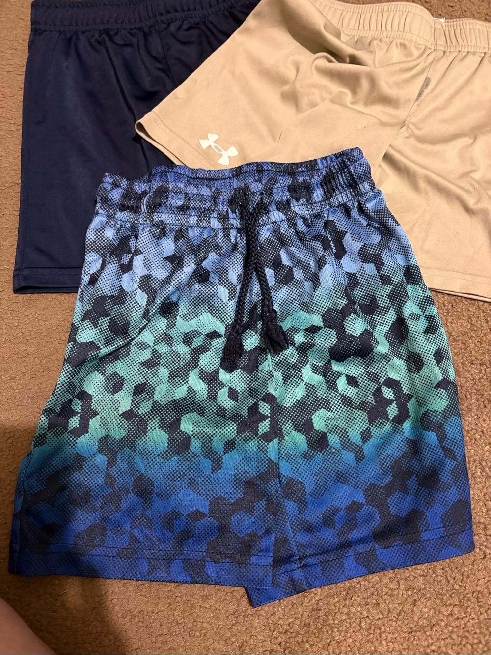 Place Men’s Blue and Green Gradient Camo Athletic Shorts